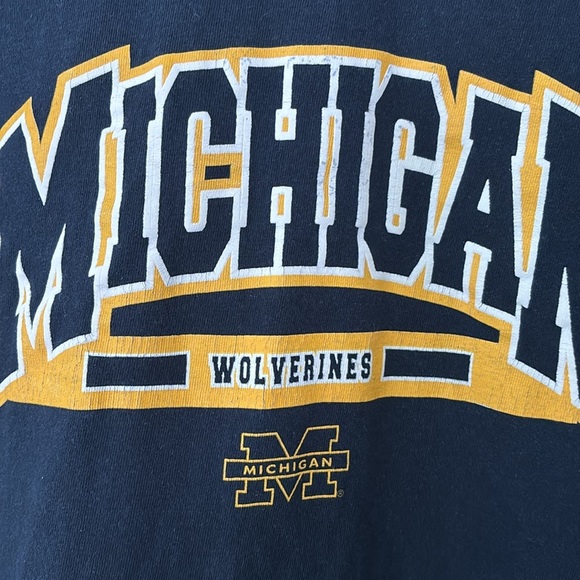Vintage Classic Michigan Wolverines Blue Graphic Mens TShirt Cut Off Tank, 3XL - Picture 2 of 6